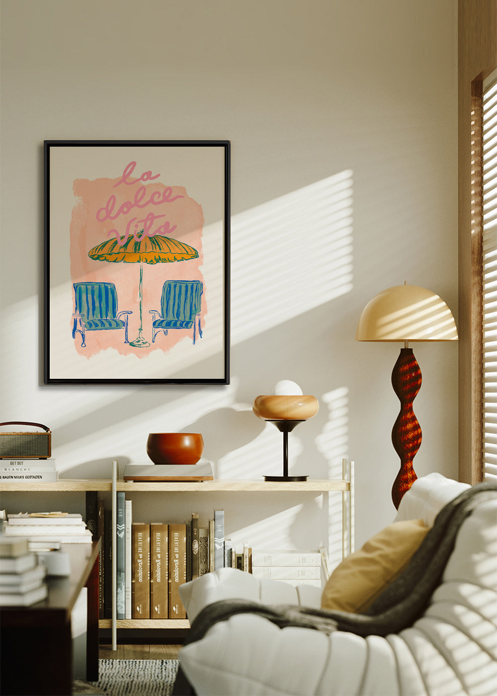 Illustration 'La Dolce Vita' umbrella and chairs