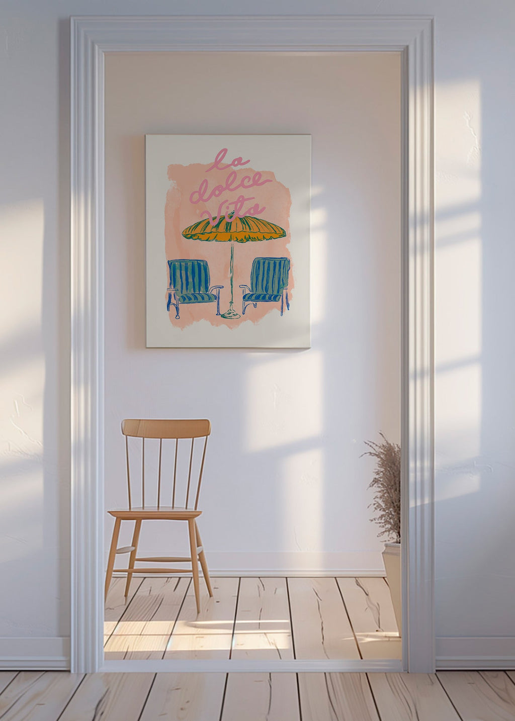 Illustration 'La Dolce Vita' umbrella and chairs