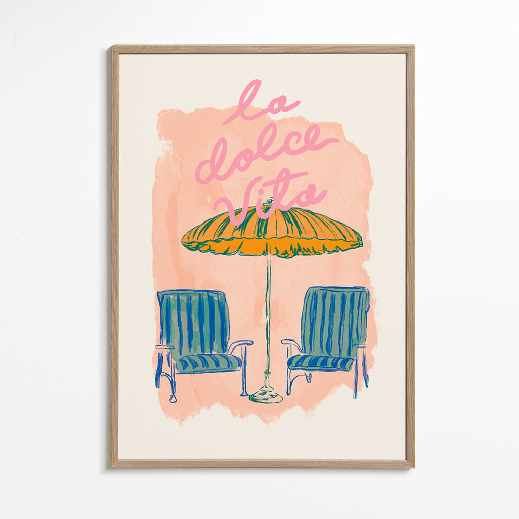 Illustration 'La Dolce Vita' umbrella and chairs