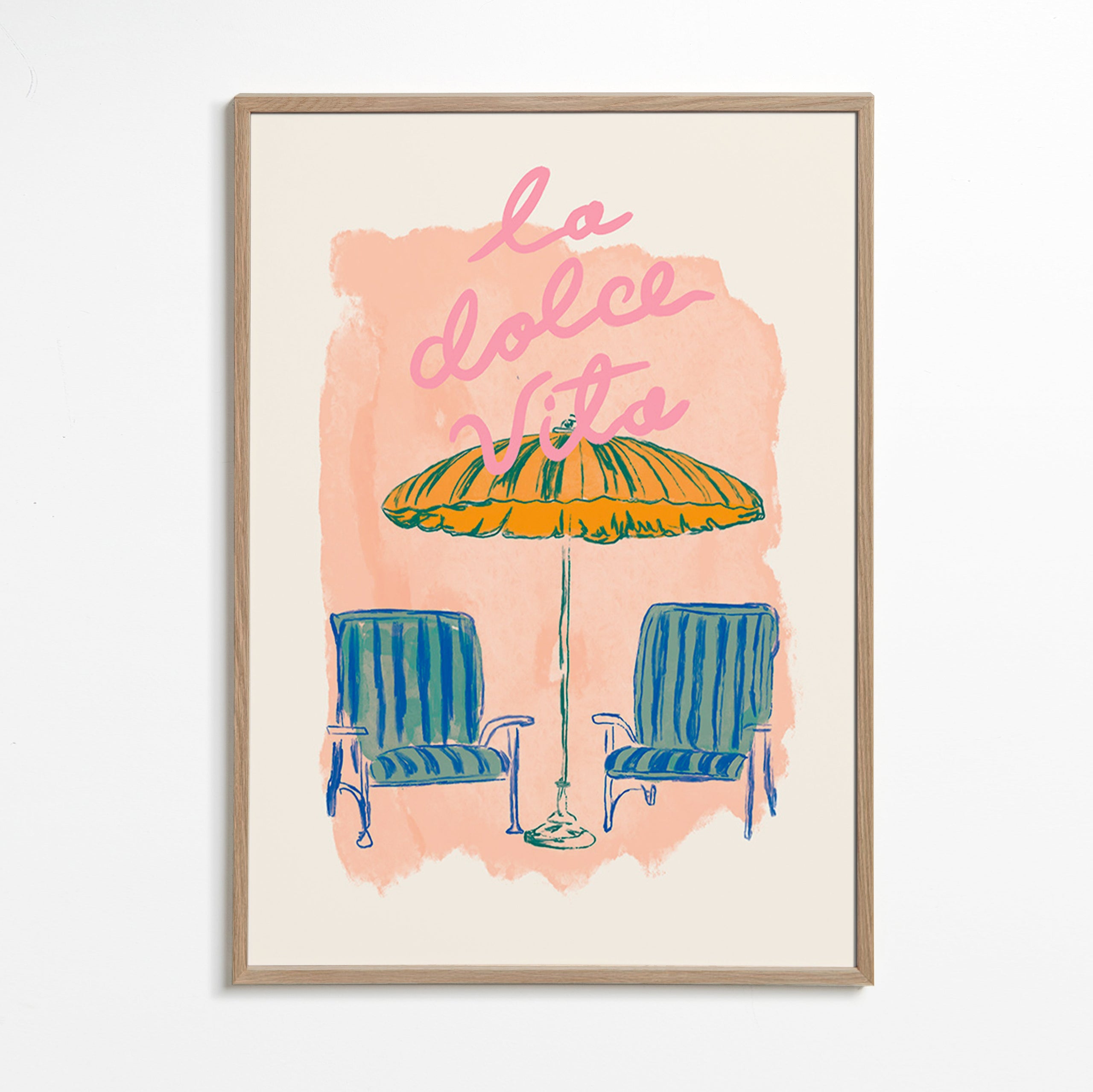 Illustration 'La Dolce Vita' umbrella and chairs