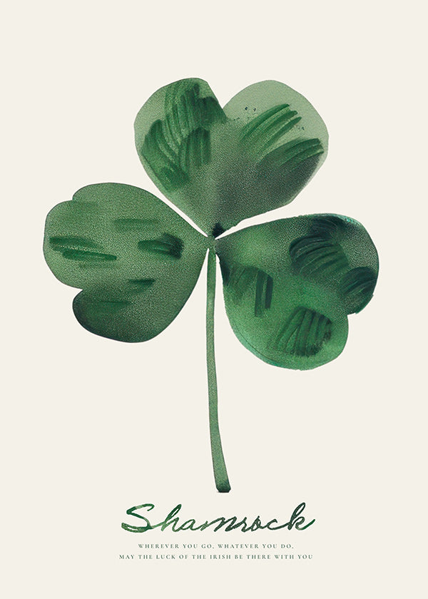 Botanical print Shamrock watercolor clover