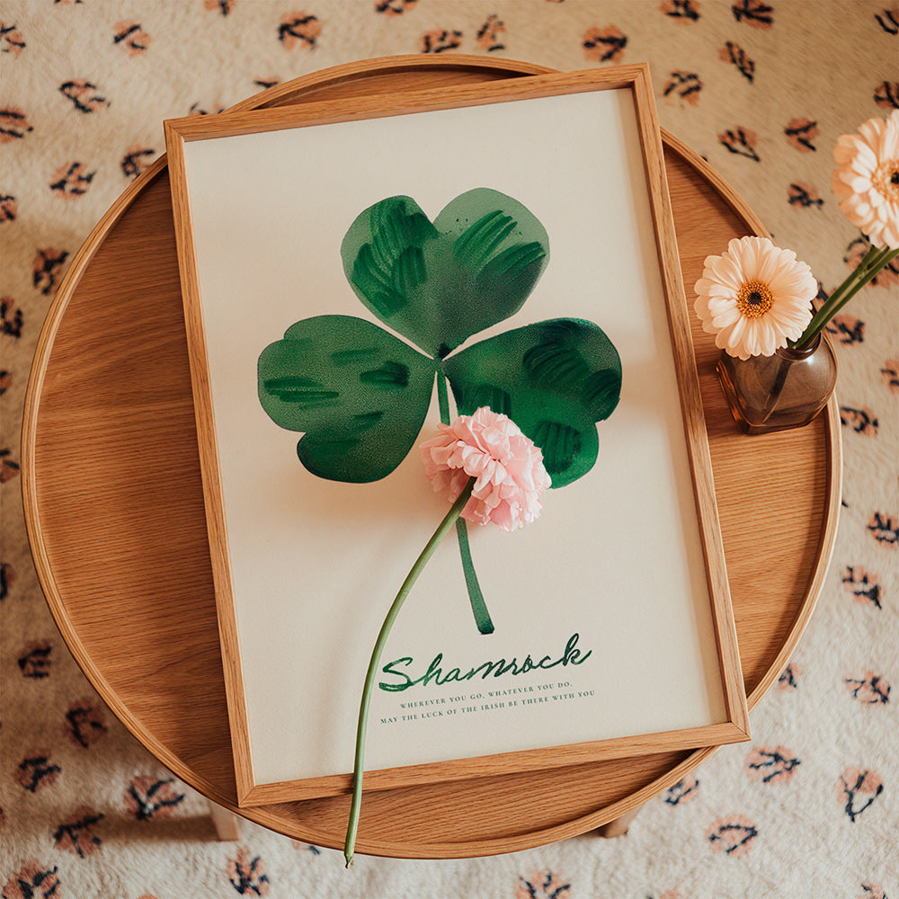 Botanical print Shamrock watercolor clover