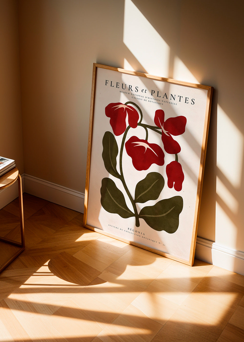 Botanical print: Red begonia artwork