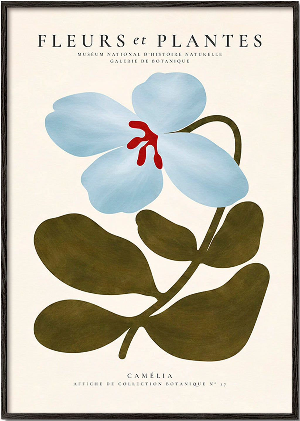 Botanical print Blue Camellia