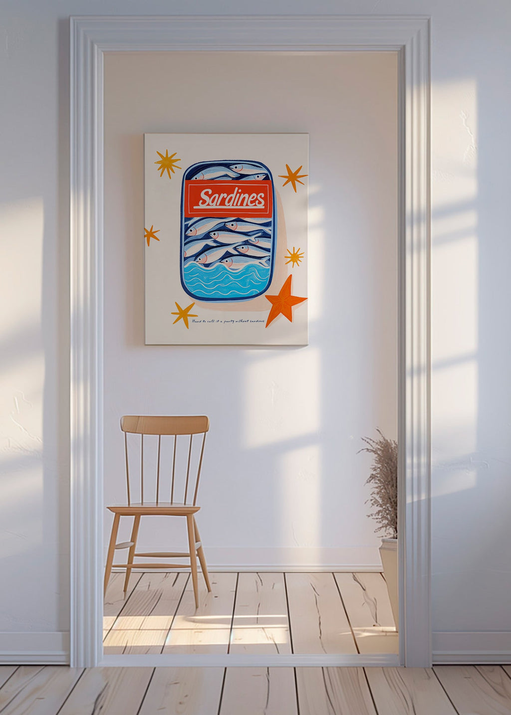 Kitchen art: illustrated sardine tin
