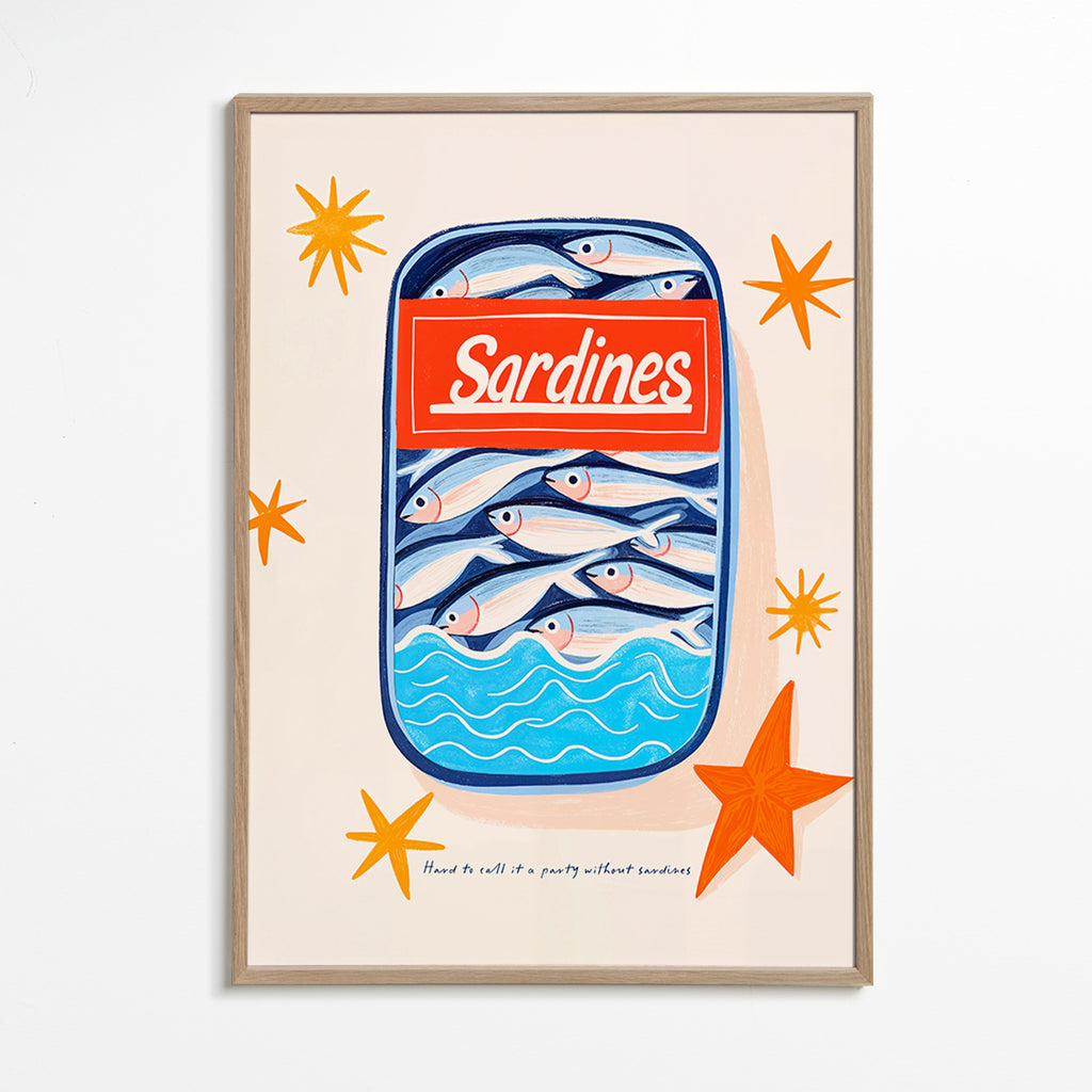 Kitchen art: illustrated sardine tin