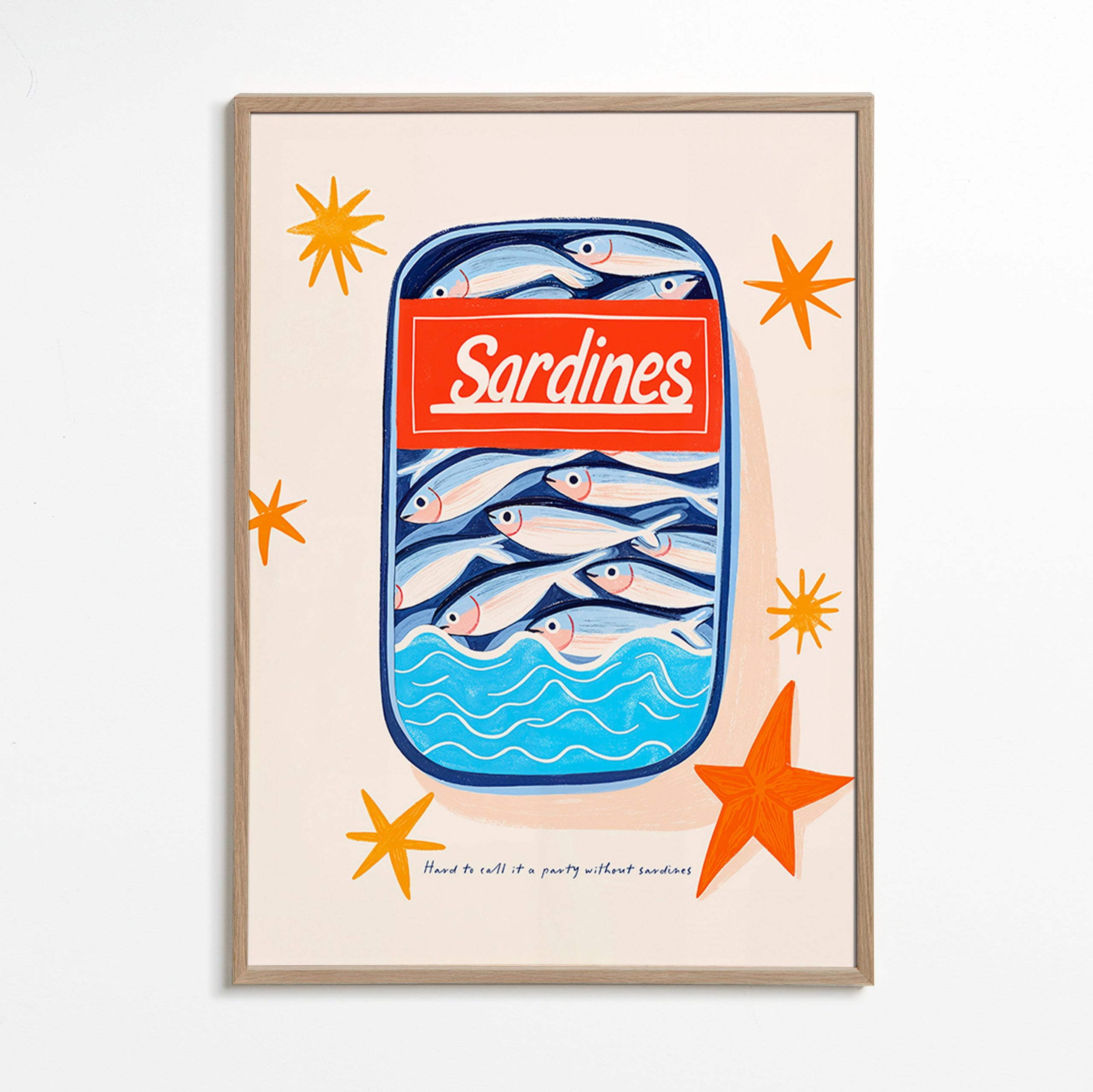 Kitchen art: illustrated sardine tin