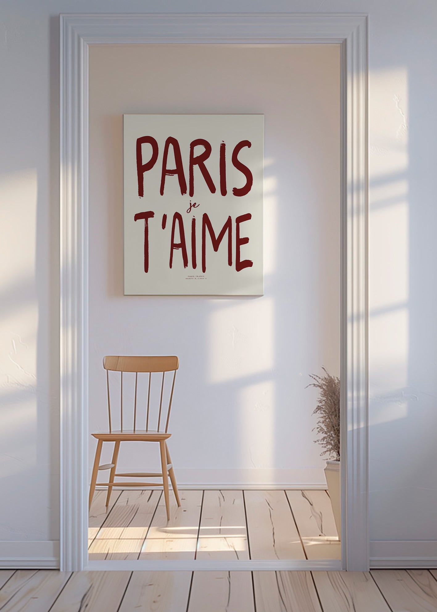 Travel poster with Paris typography