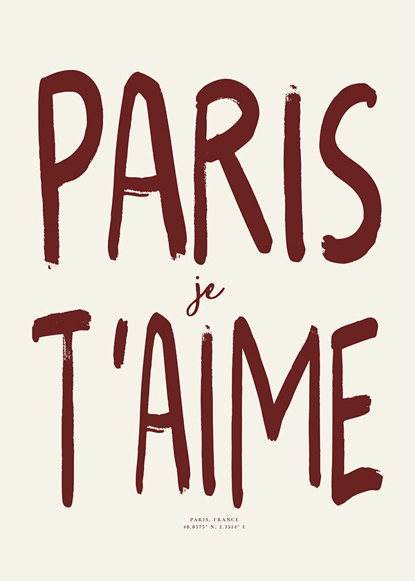 Travel poster with Paris typography