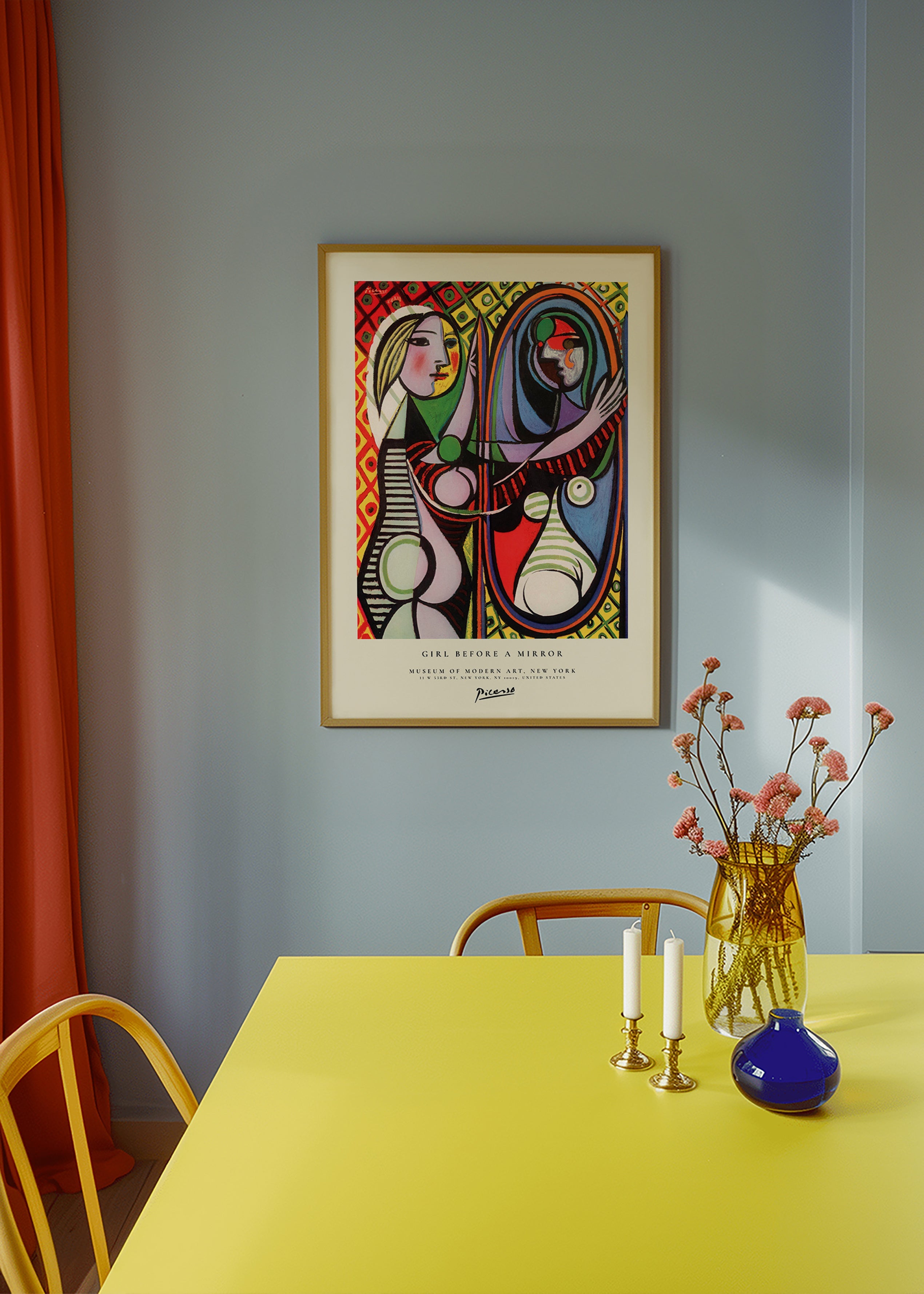 Abstract painting of a figure before a mirror