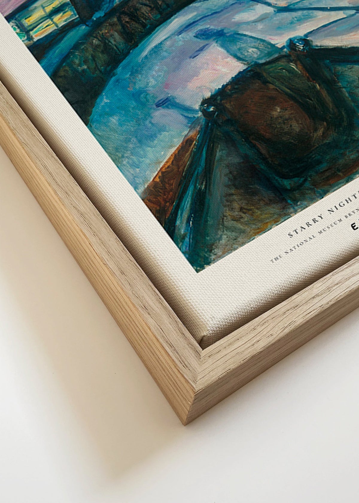Landscape art with starry sky and snowy hills