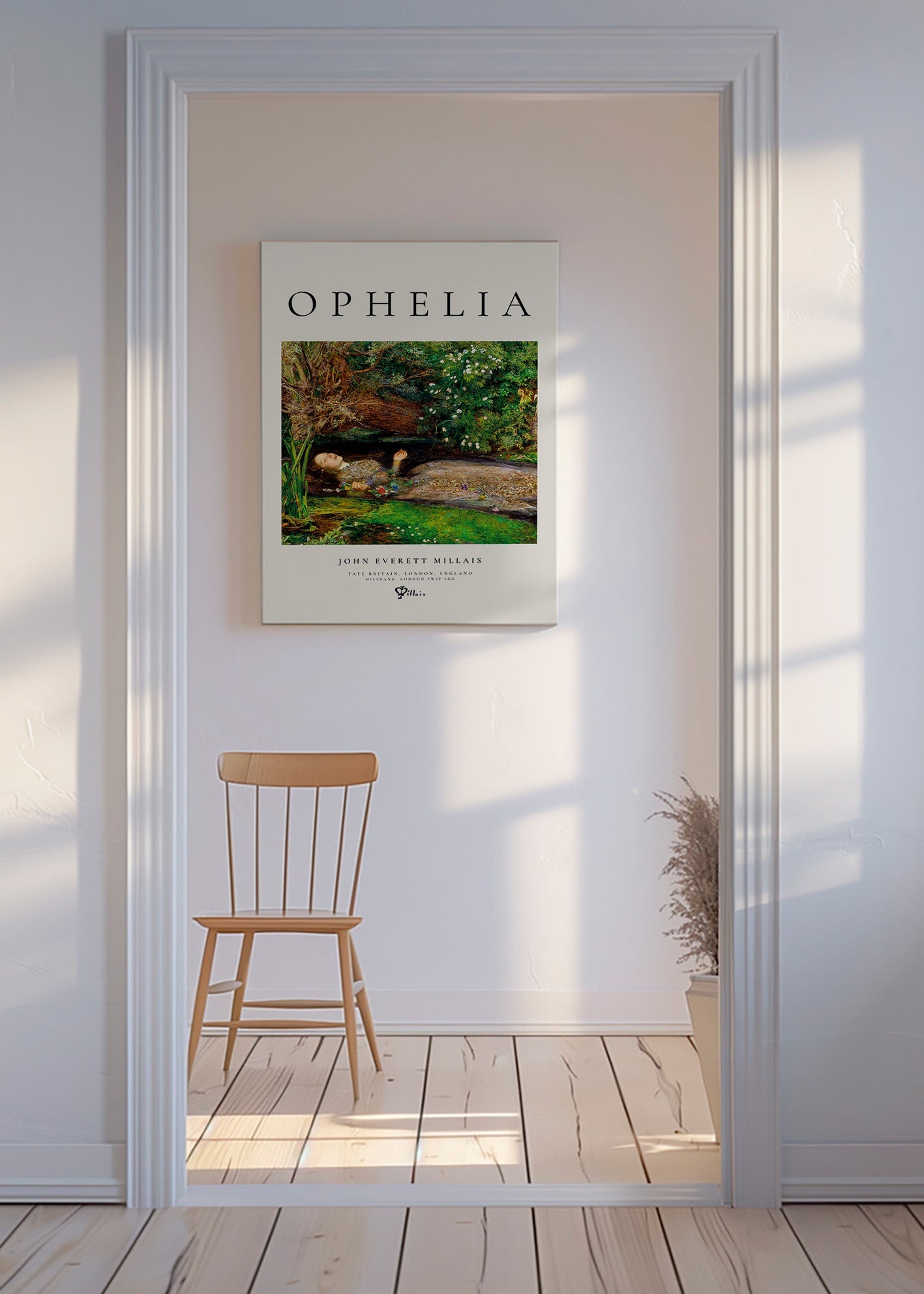 Botanical print Ophelia by the stream