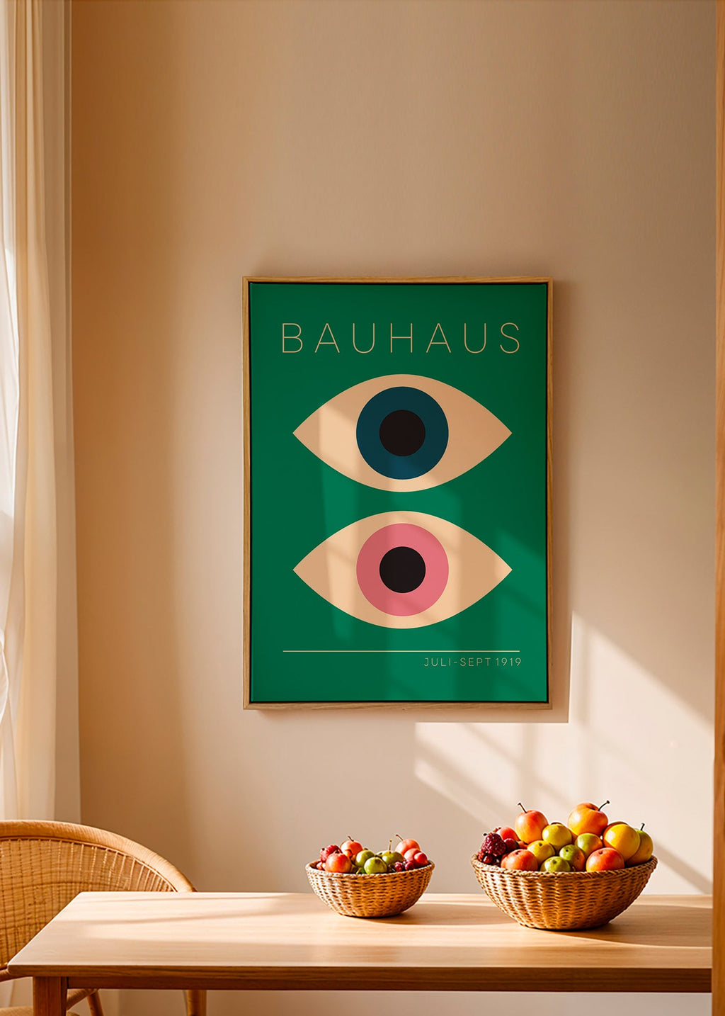 Geometric poster Bauhaus twin eyes