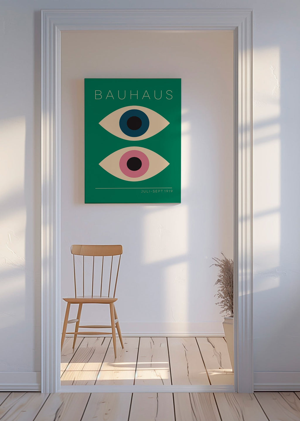 Geometric poster Bauhaus twin eyes