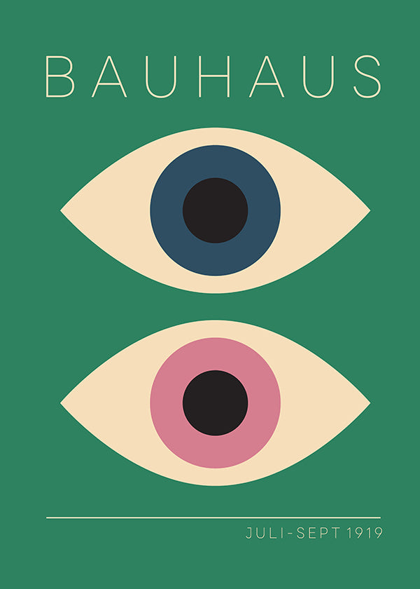 Geometric poster Bauhaus twin eyes