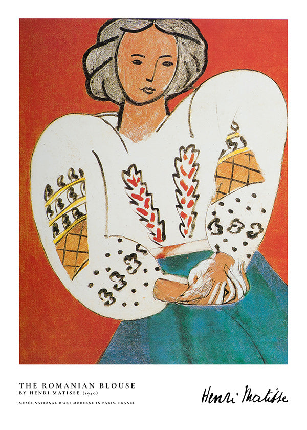 Illustration of Romanian blouse with bold strokes