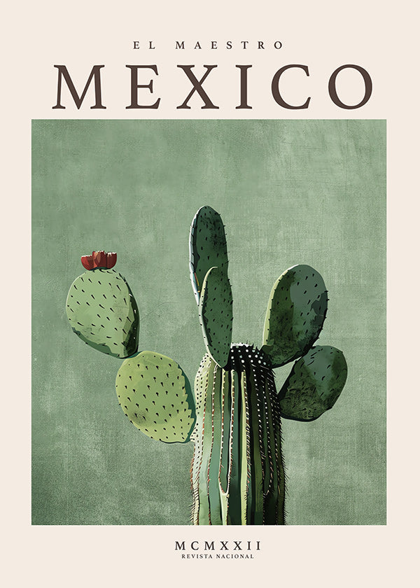 Botanical print Mexico cactus artwork