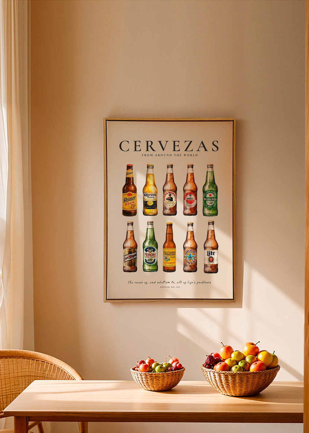 Kitchen art — Classic beer bottles grid