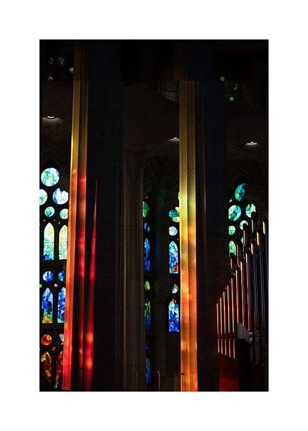 Photograph of cathedral stained-glass light