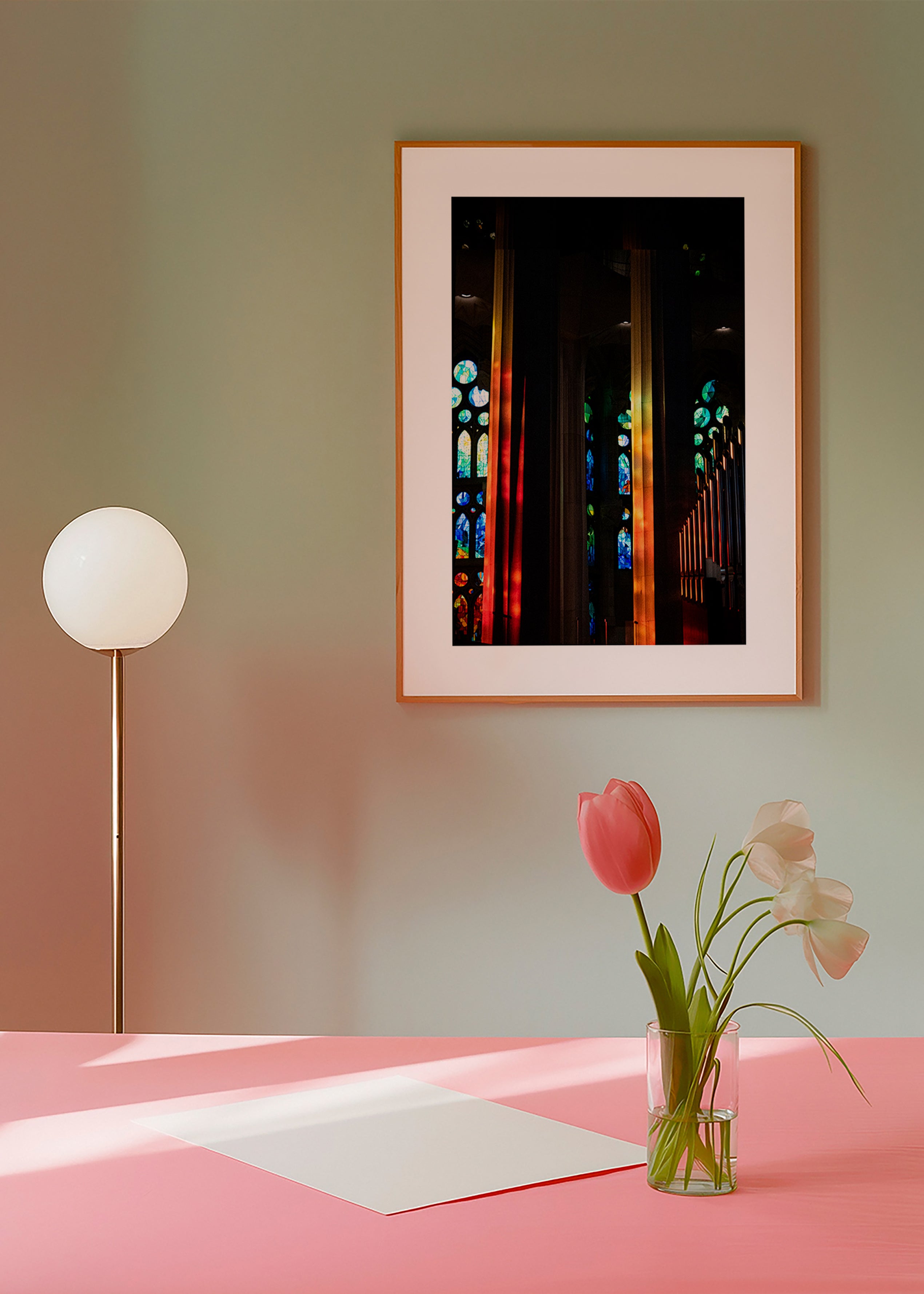 Photograph of cathedral stained-glass light