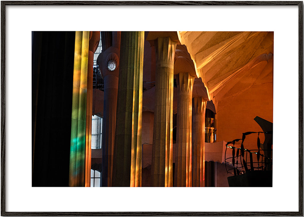Architectural interior photograph with golden light