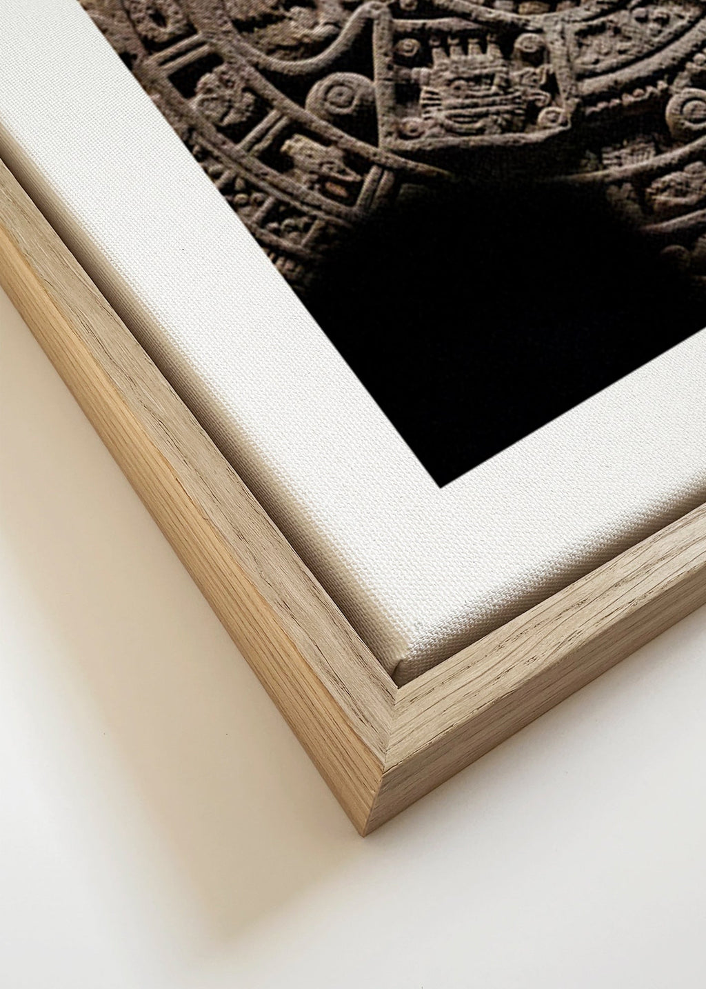 Aztec calendar photograph in relief