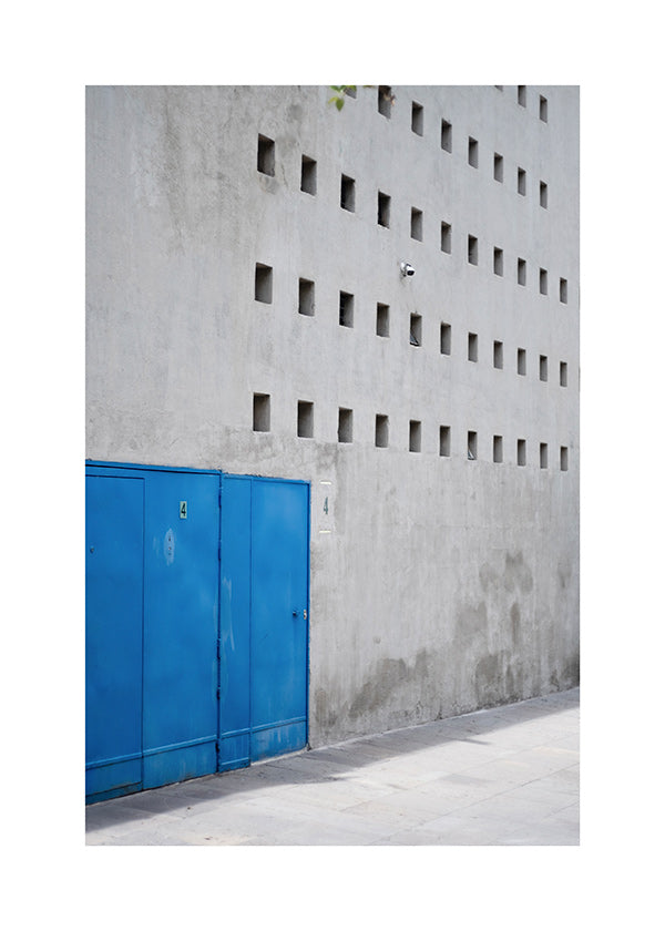 Blue door architectural photograph