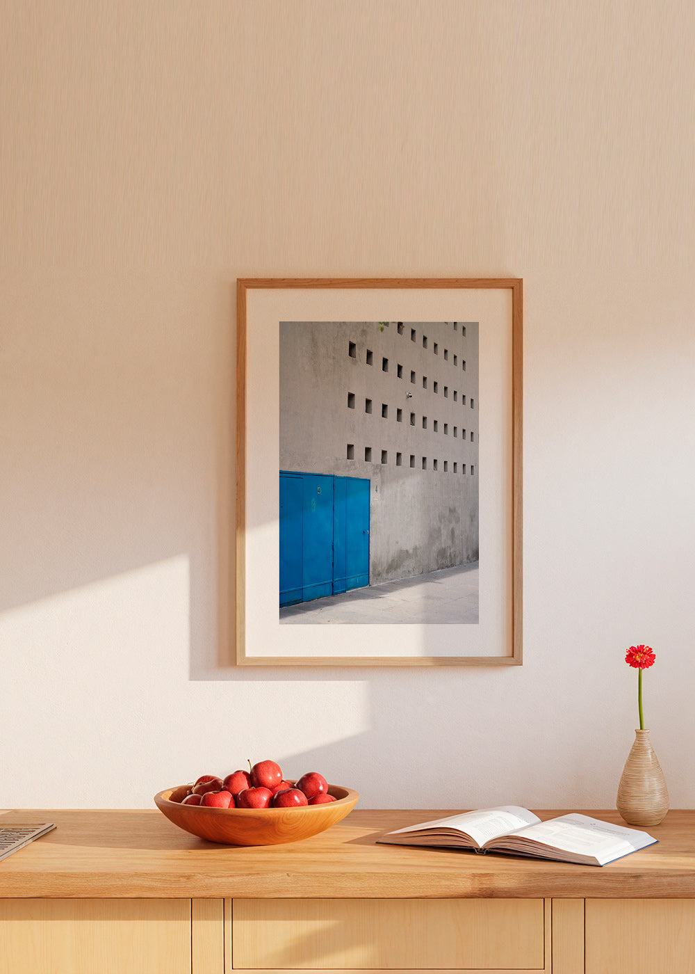 Blue door architectural photograph