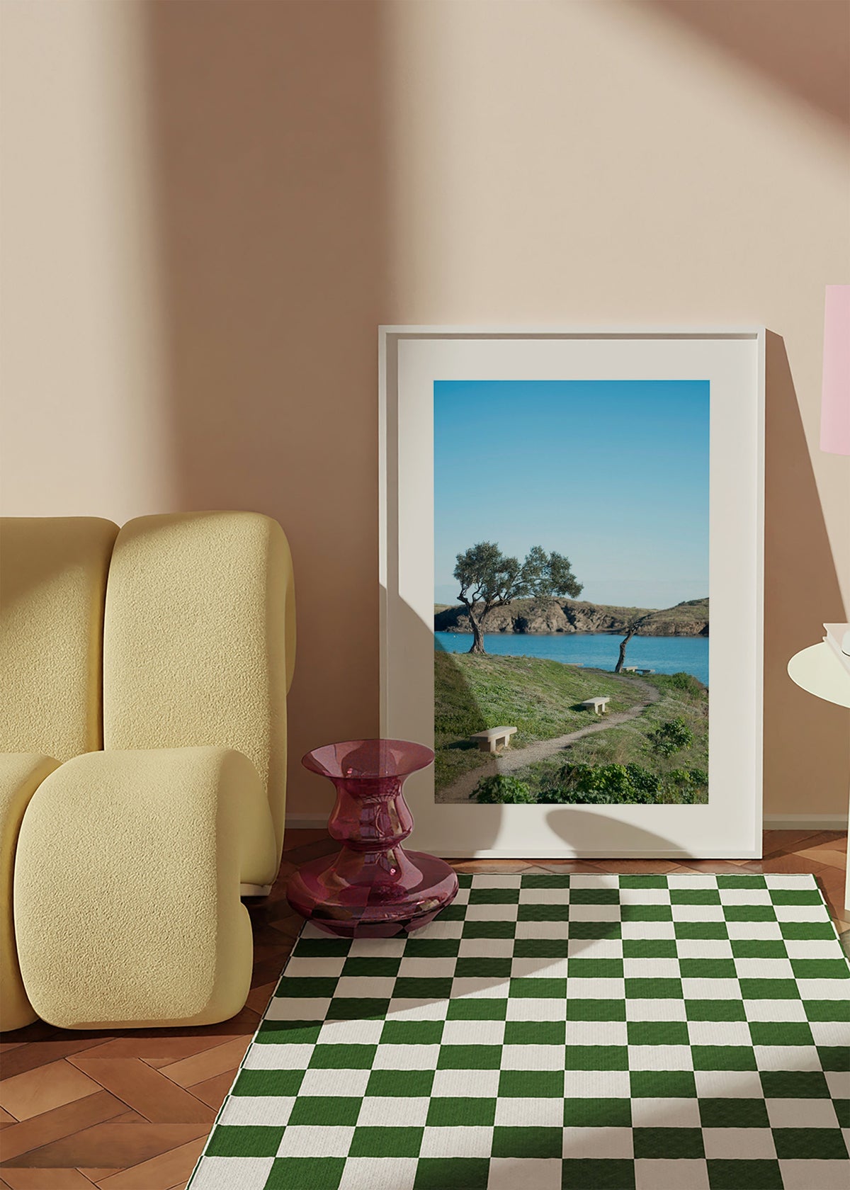 Landscape art coastal path serenity