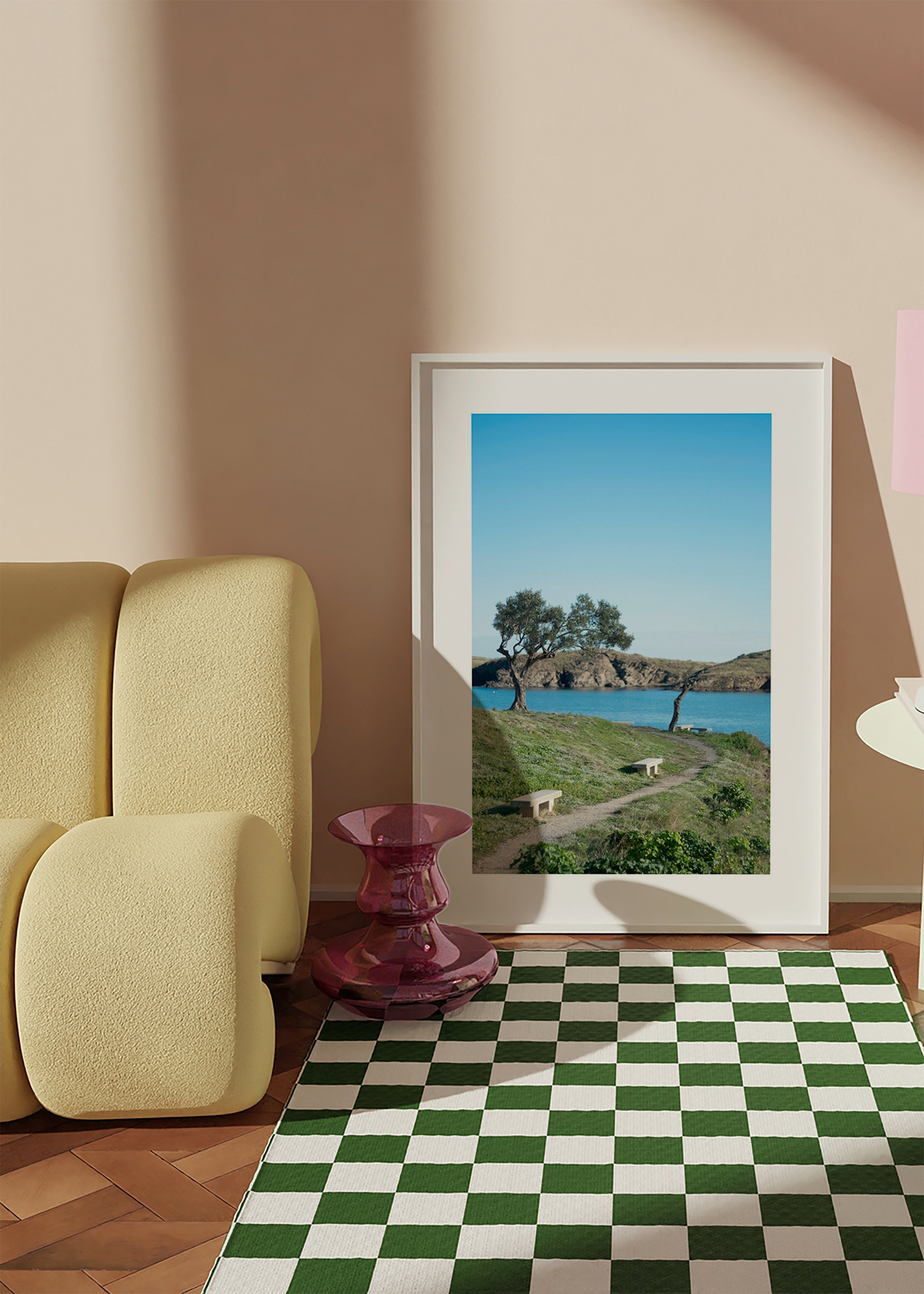 Landscape art coastal path serenity
