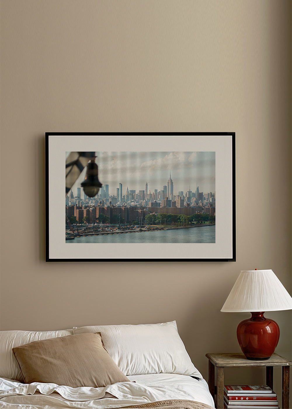 City art Manhattan window skyline