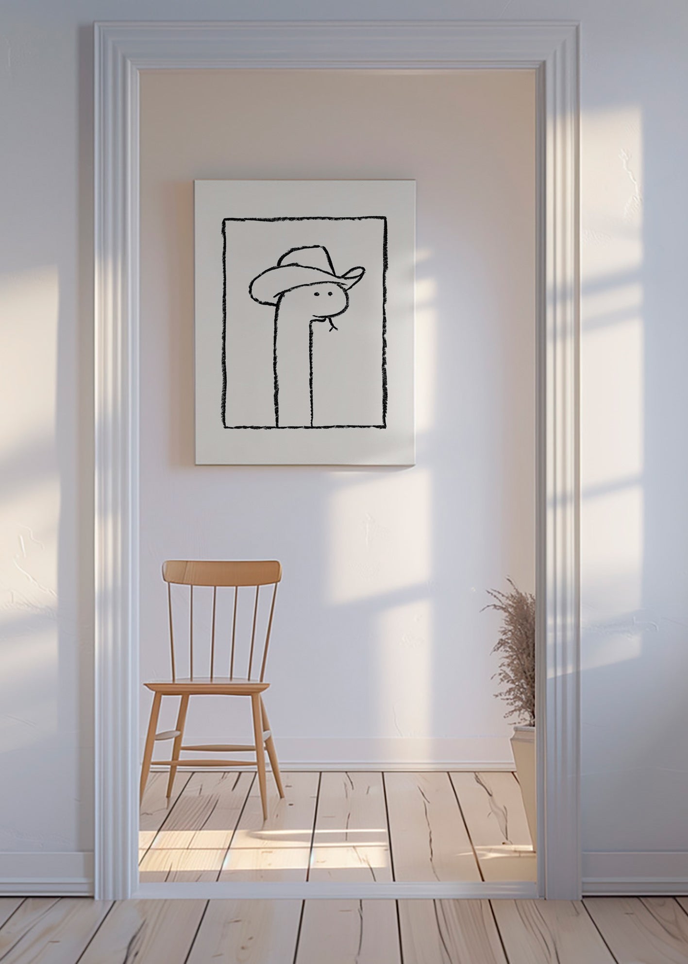 Ilustración de serpiente con sombrero – Canvas