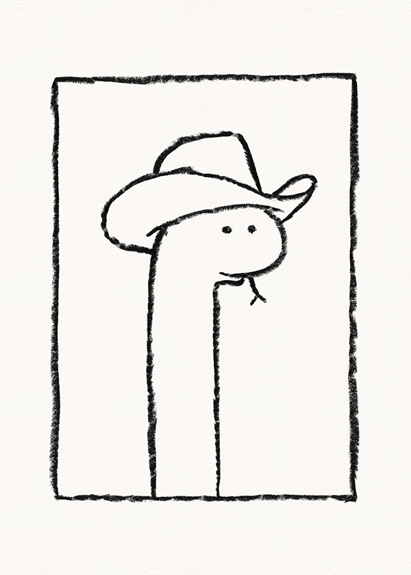 Ilustración de serpiente con sombrero
