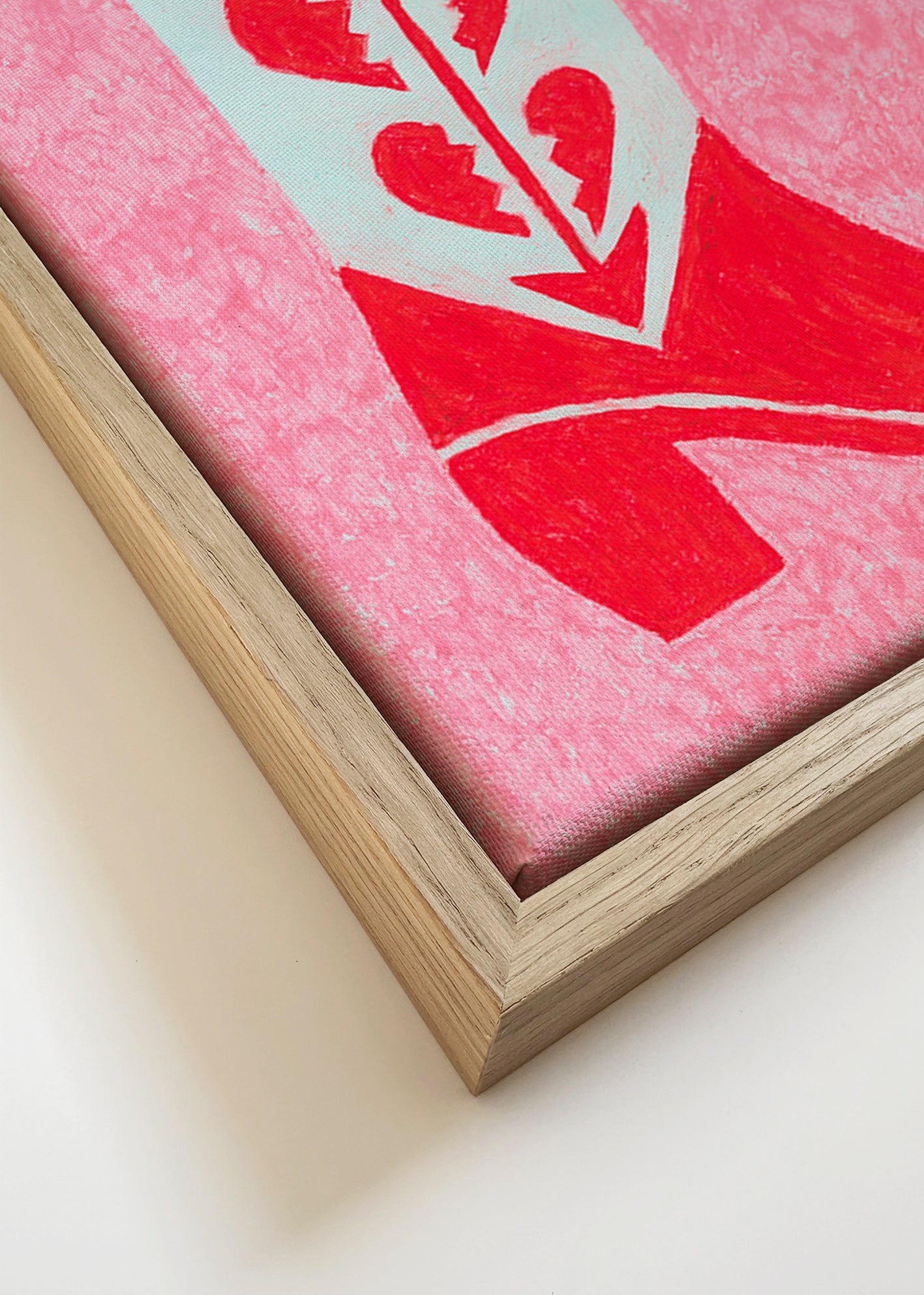 Ilustración de botín vaquero rojo con corazones rotos – Canvas detail