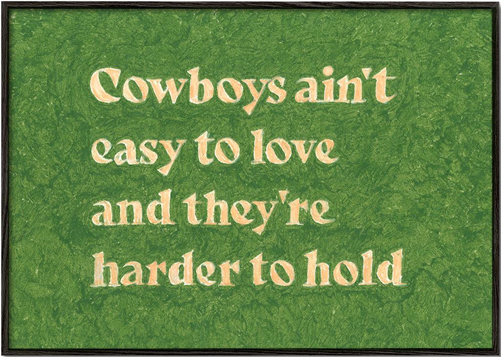 Cuadro vintage con tipografía y cita country – Black Frame