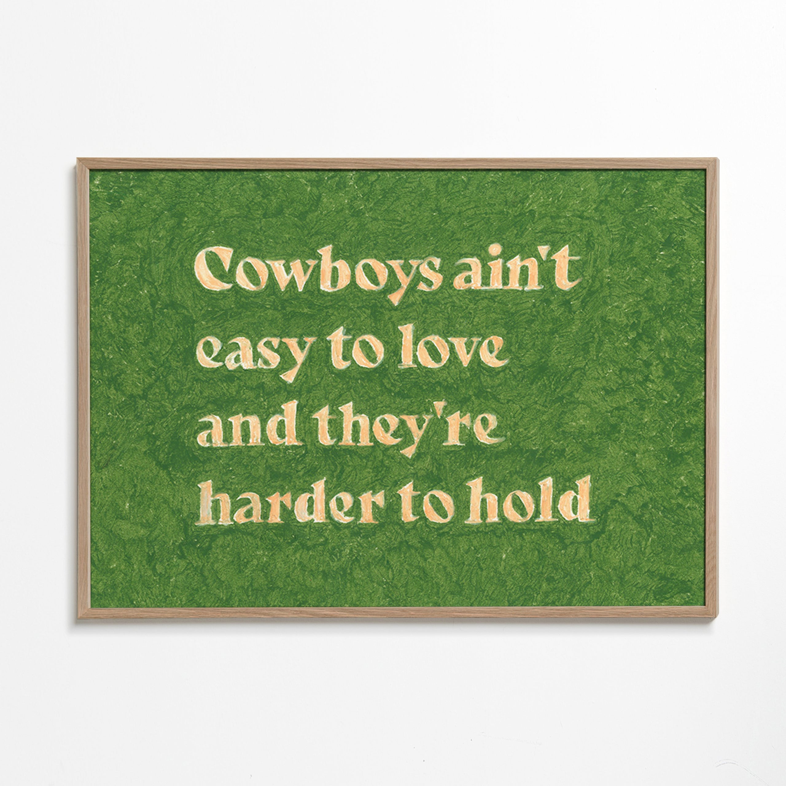 Cuadro vintage con tipografía y cita country – Oak Frame