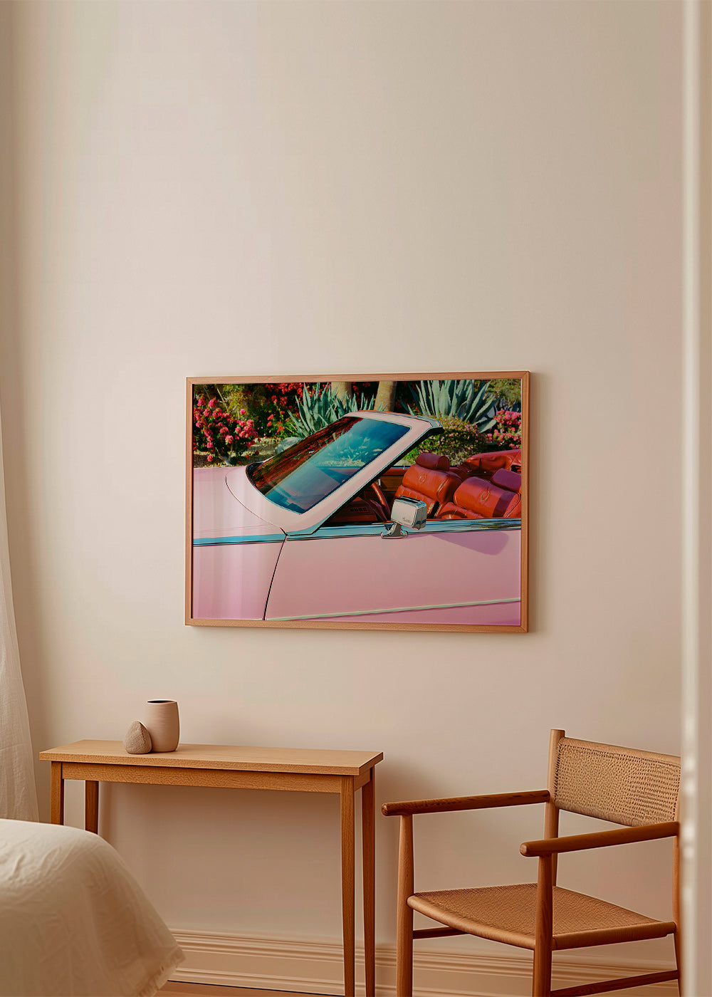 Cuadro vintage coche convertible rosa – Product1