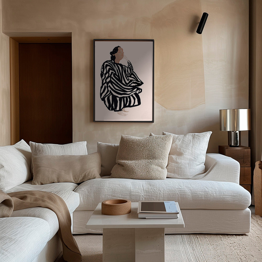 Ilustración de figura femenina con rayas gráficas – Canvas2