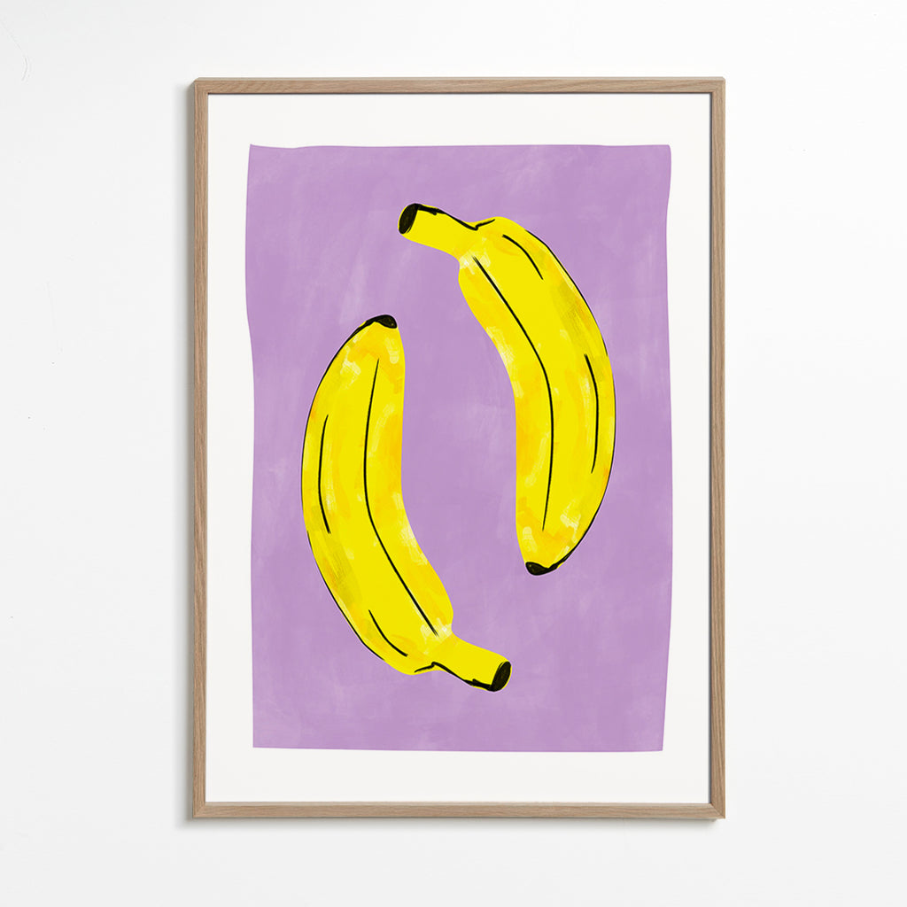 Cuadro de cocina con plátanos amarillos – Oak Frame