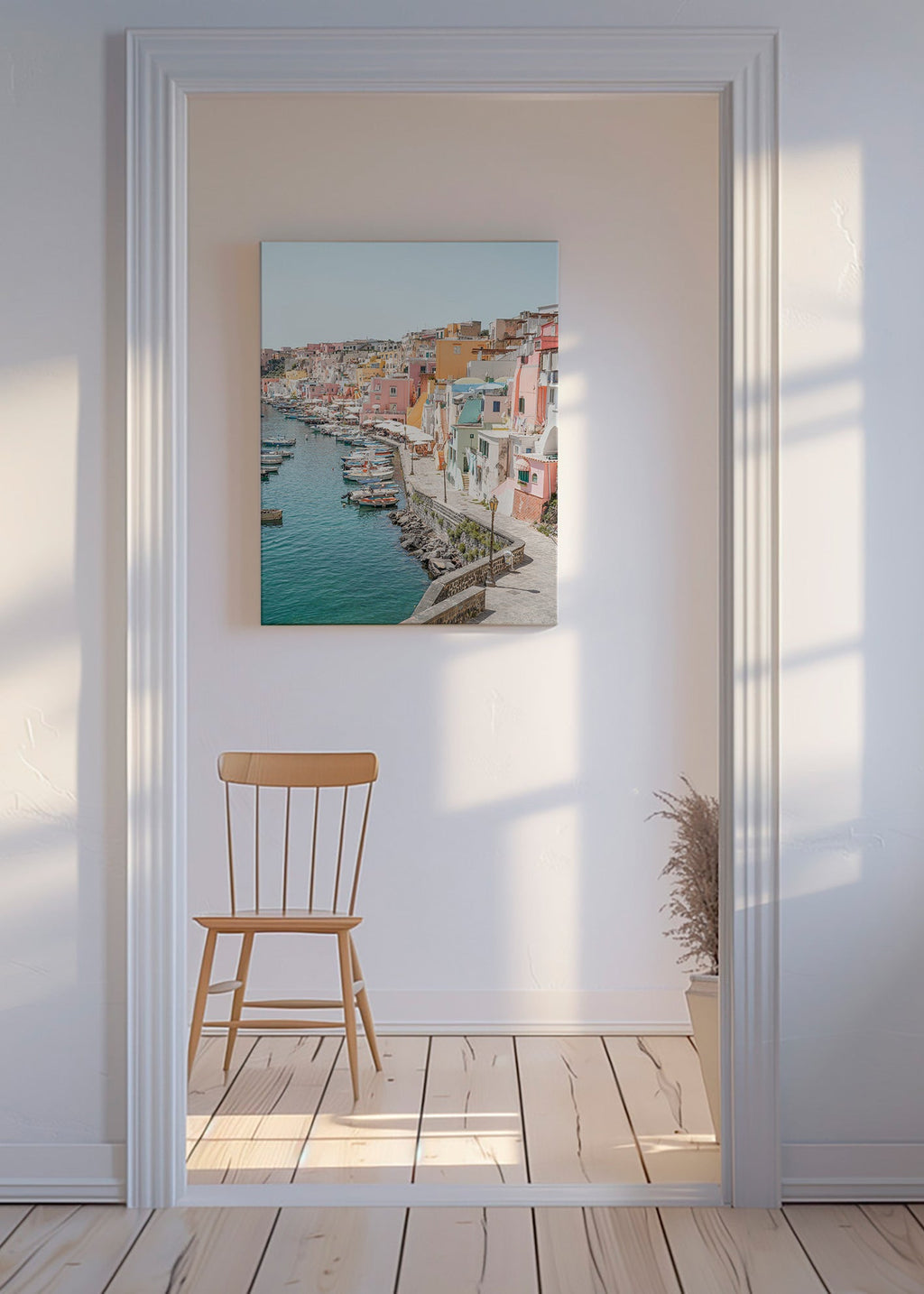 Cuadro de ciudades Procida puerto colorido – Canvas