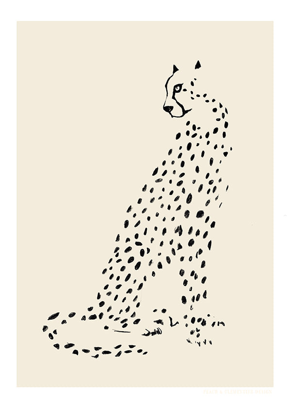 Cuadro de guepardo minimalista
