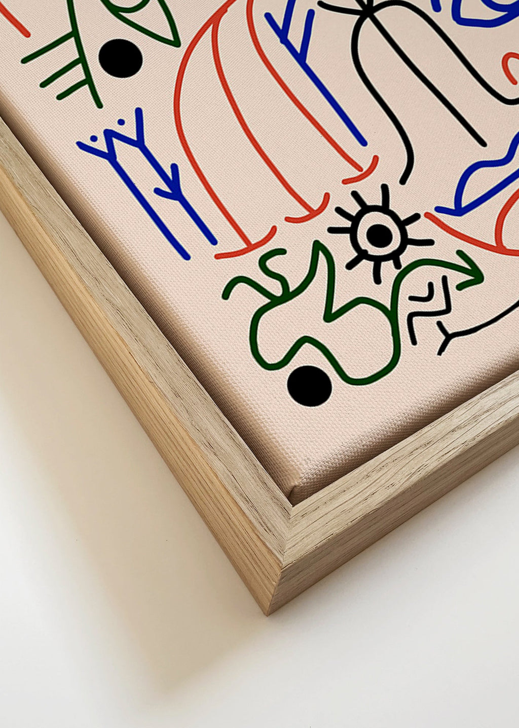 Ilustración de símbolos lineales multicolor – Canvas detail