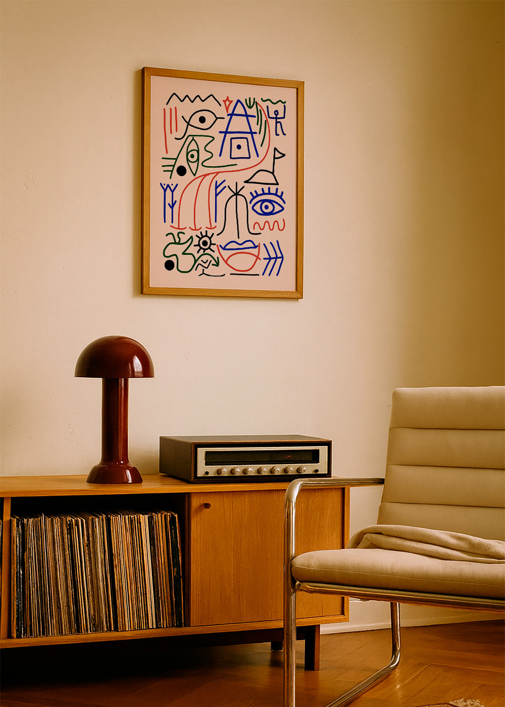 Ilustración de símbolos lineales multicolor – Product3