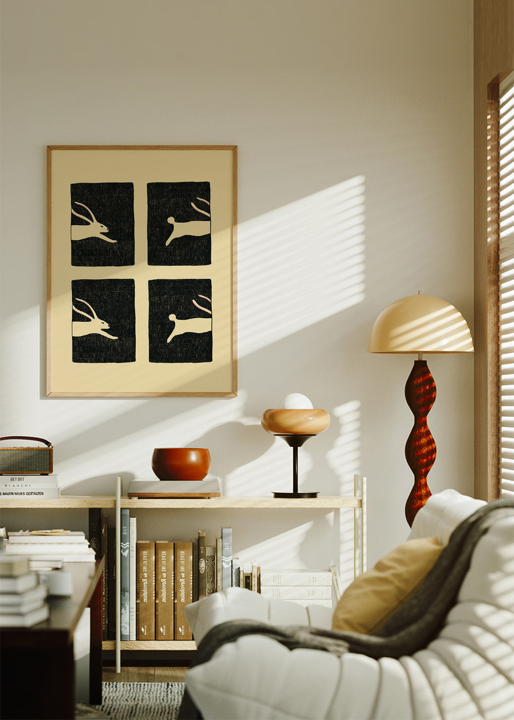 Cuadro con conejos repetidos en paneles – Product1