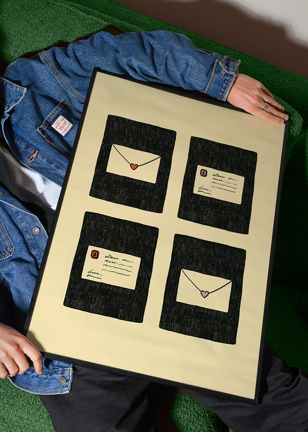 Ilustración cartas de amor en cuatro marcos – Product1