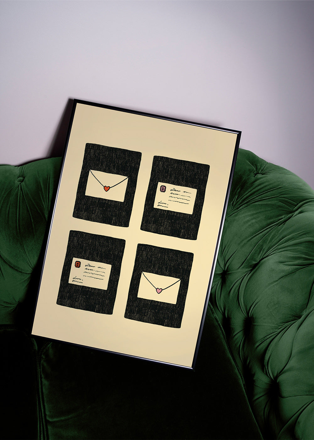 Ilustración cartas de amor en cuatro marcos – Product2