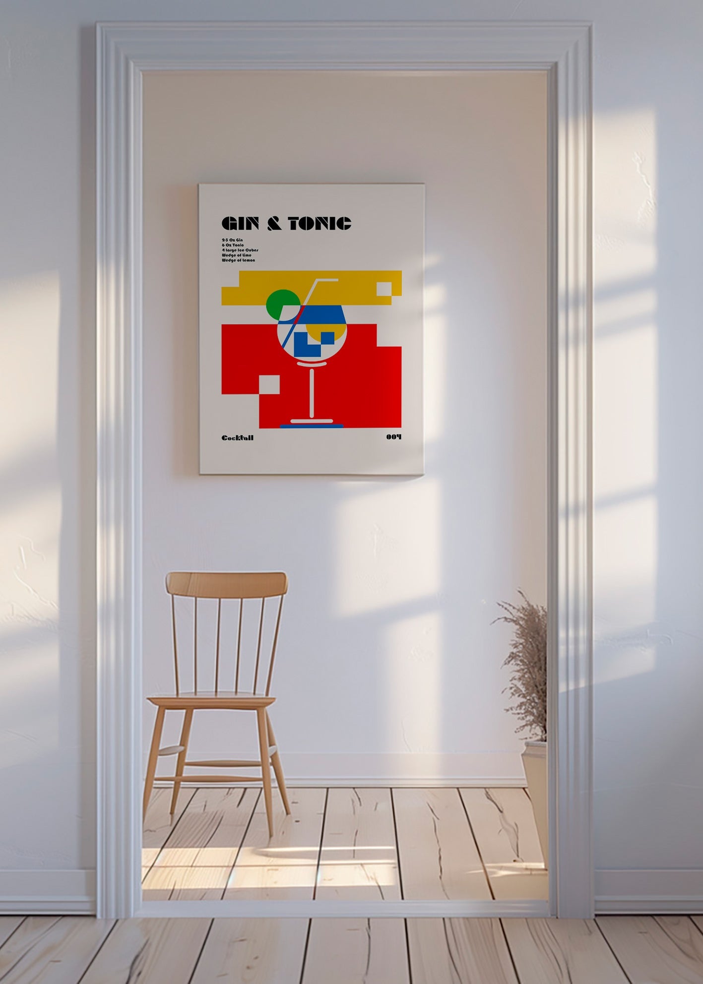 Cuadro de cocina Gin Tonic estilo Bauhaus – Canvas