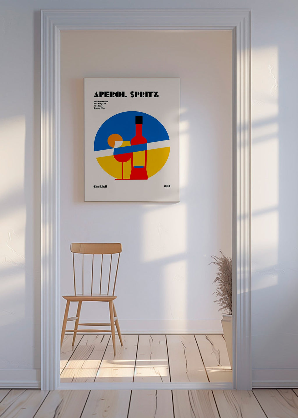 Cuadro de cocina Aperol Spritz geométrico – Canvas