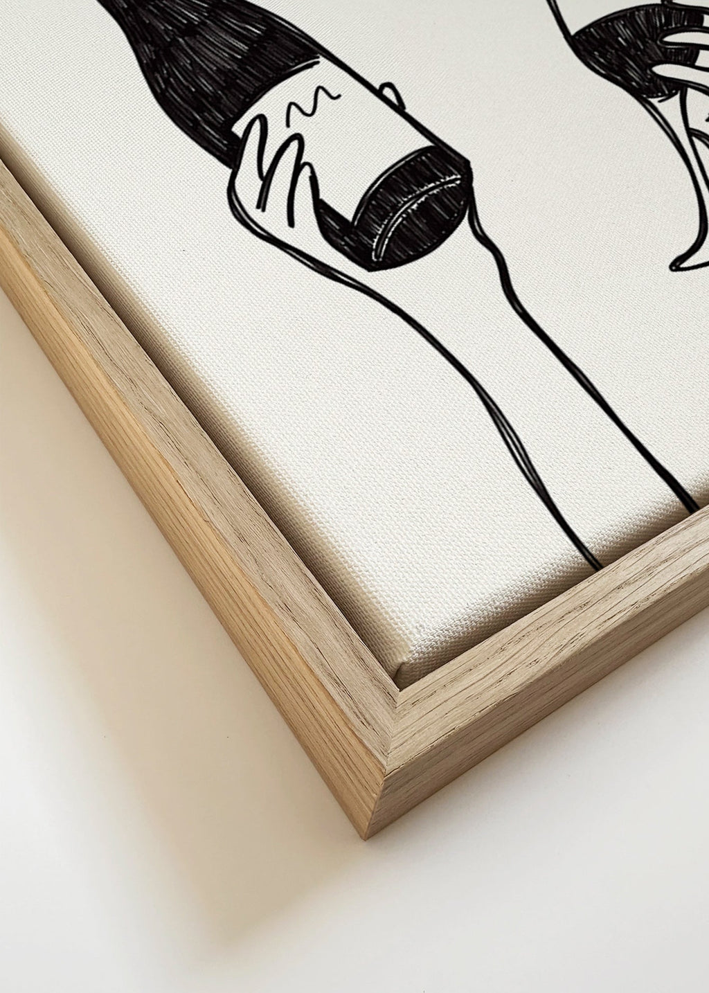 Cuadro de cocina con botella y copa – Canvas detail