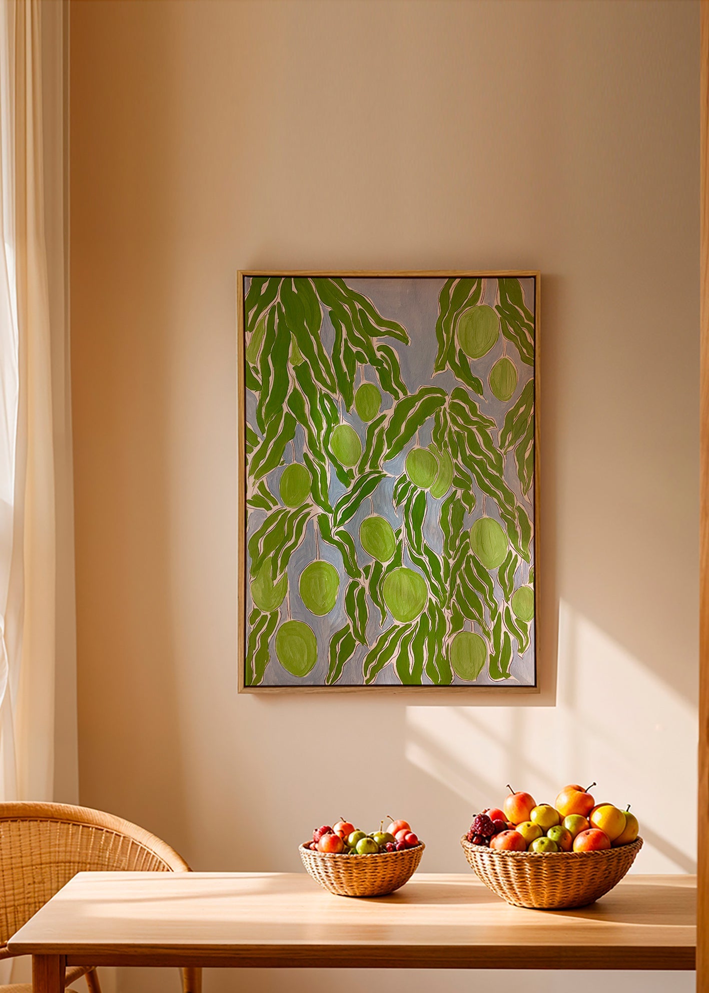 Cuadro de cocina con mangos y hojas colgantes – Canvas2